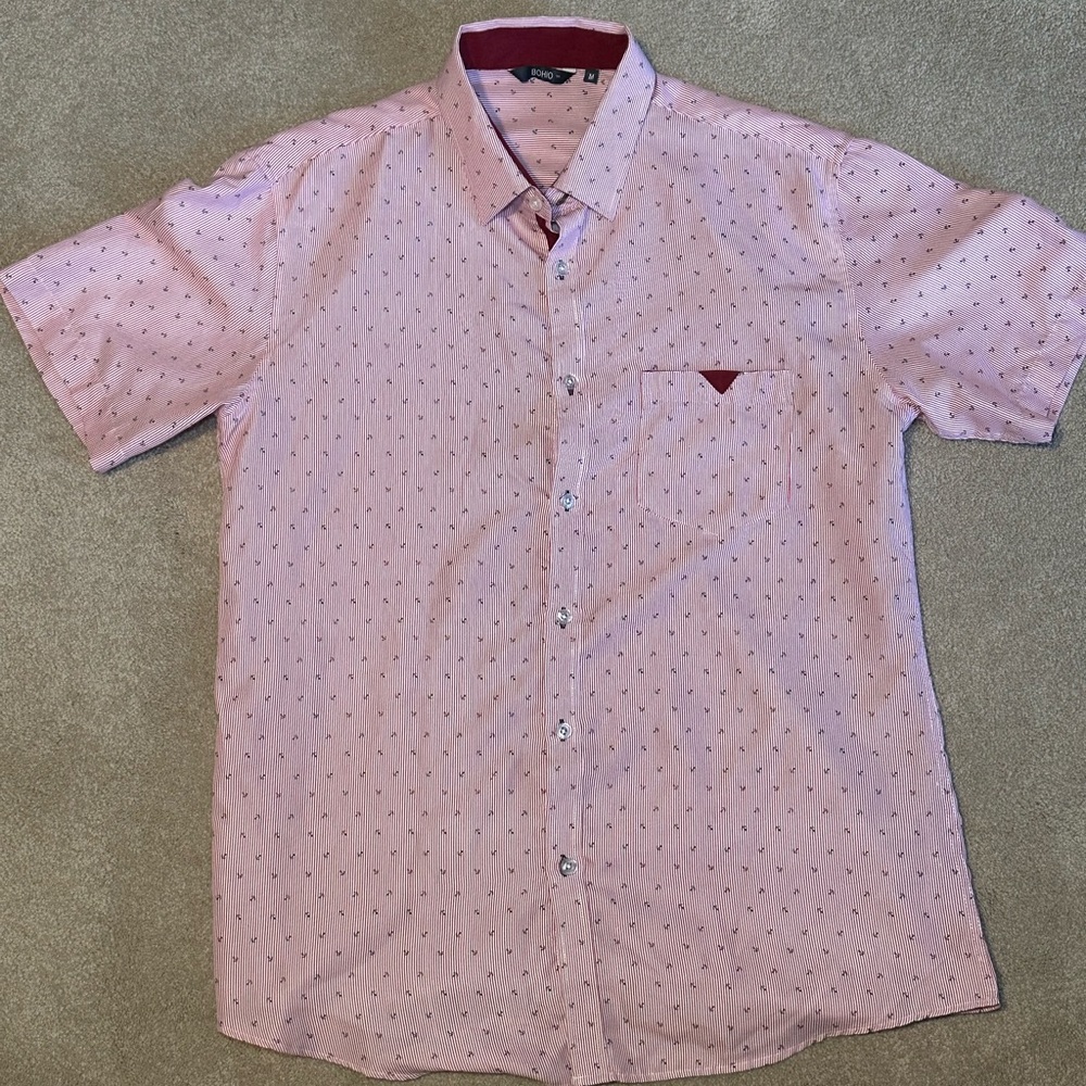 Casual Anchor Pattern Button-Down Shirt